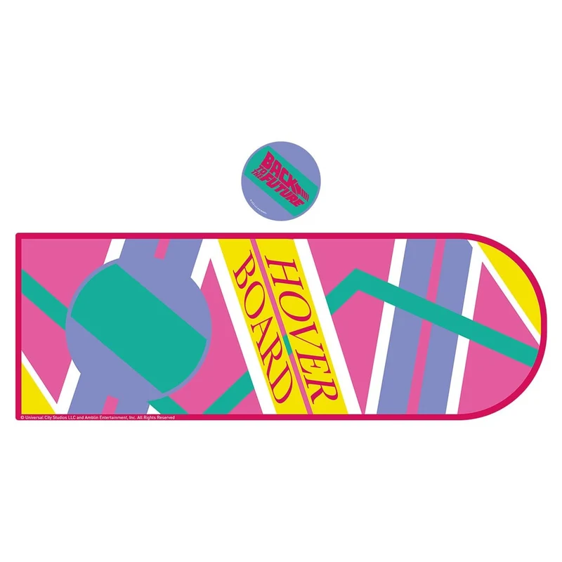 Ensemble Tapis de Bureau XL & Dessous-de-Verre Back to the Future Hoverboard