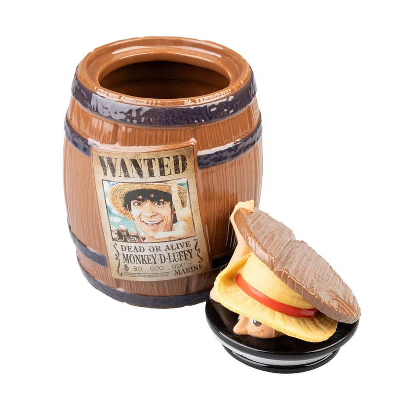 One Piece Boîte à biscuits tonneau Monkey D. Luffy (Wanted)