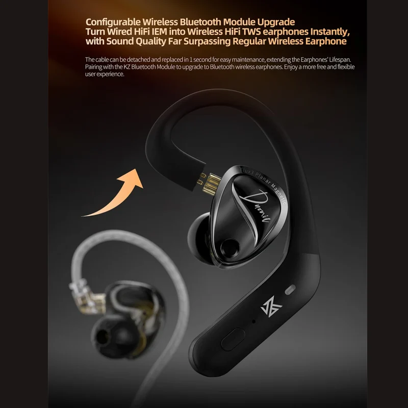 KZ Duonic Tri-Magnetic Planar Driver IEM With Mic
