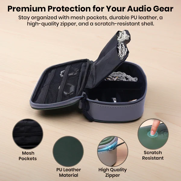 AUDIOCULAR CRATE AC43 PU Leather Carry Case For Earphones and In-ear monitors