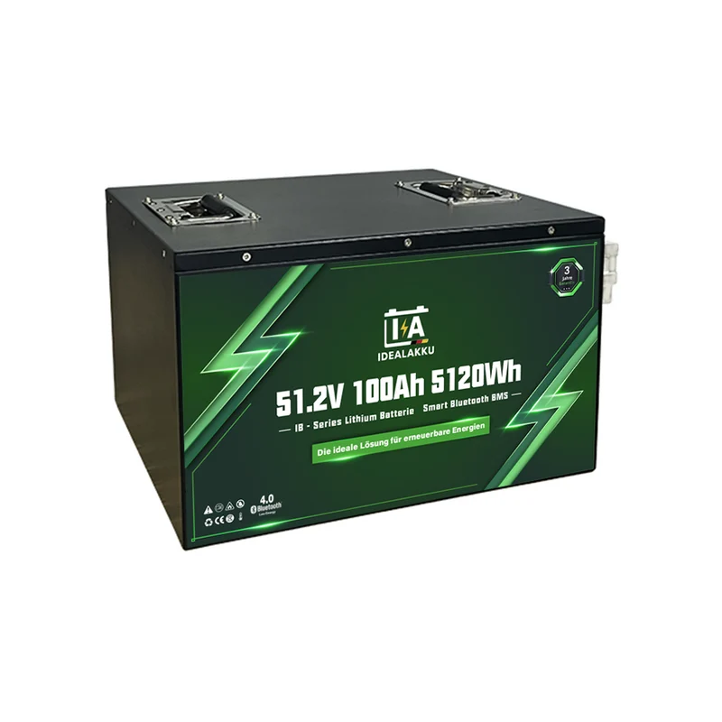 Batterie Lithium LiFePO4 48V 100Ah IDEALAKKU IB-48-100 Bluetooth BMS intégré – Remplacement AGM GEL