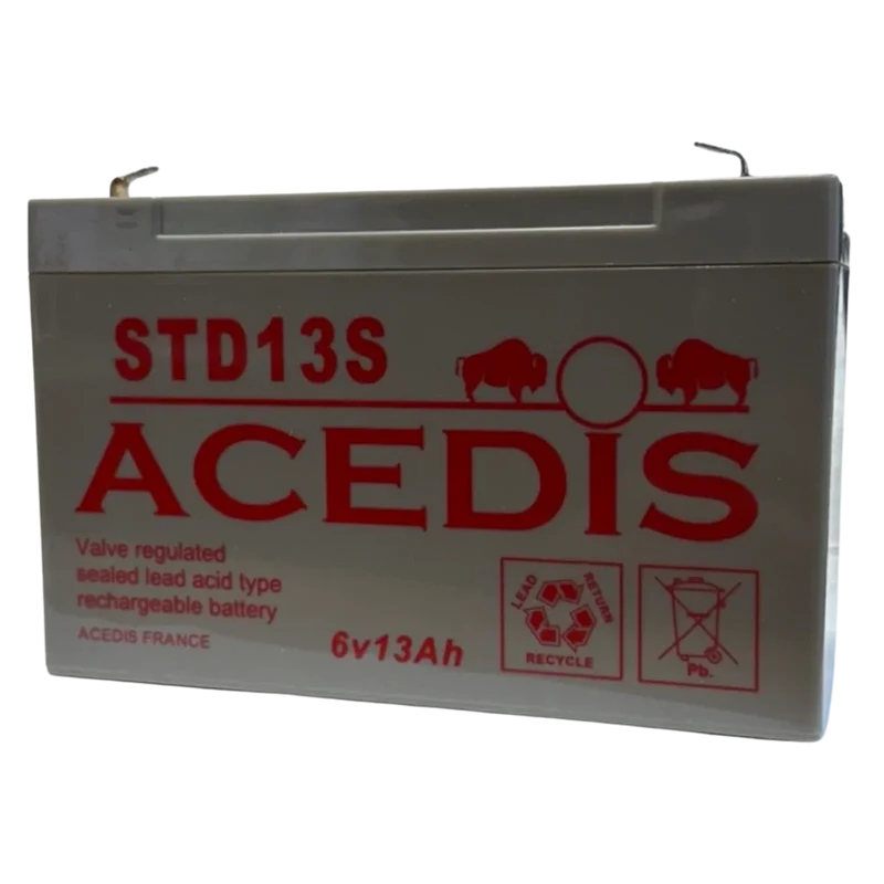 Batterie Plomb AGM ACEDIS STD13S 6V 13Ah – VRLA Étanche Sans Entretien Floating