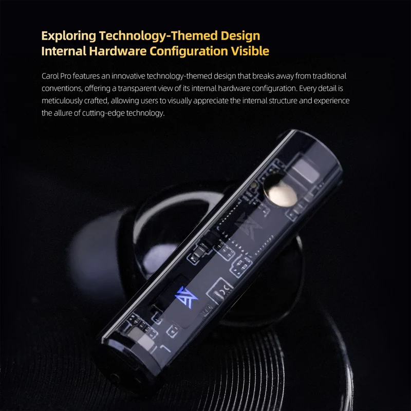 【KZ Carol Pro】True Wireless Earbuds, Bluetooth 5.4 HiFi Deep Bass Stereo Headphones, Active Noise Cancelling