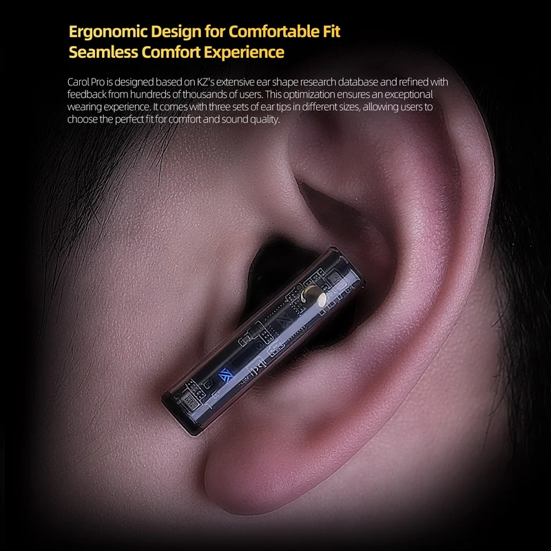 【KZ Carol Pro】True Wireless Earbuds, Bluetooth 5.4 HiFi Deep Bass Stereo Headphones, Active Noise Cancelling