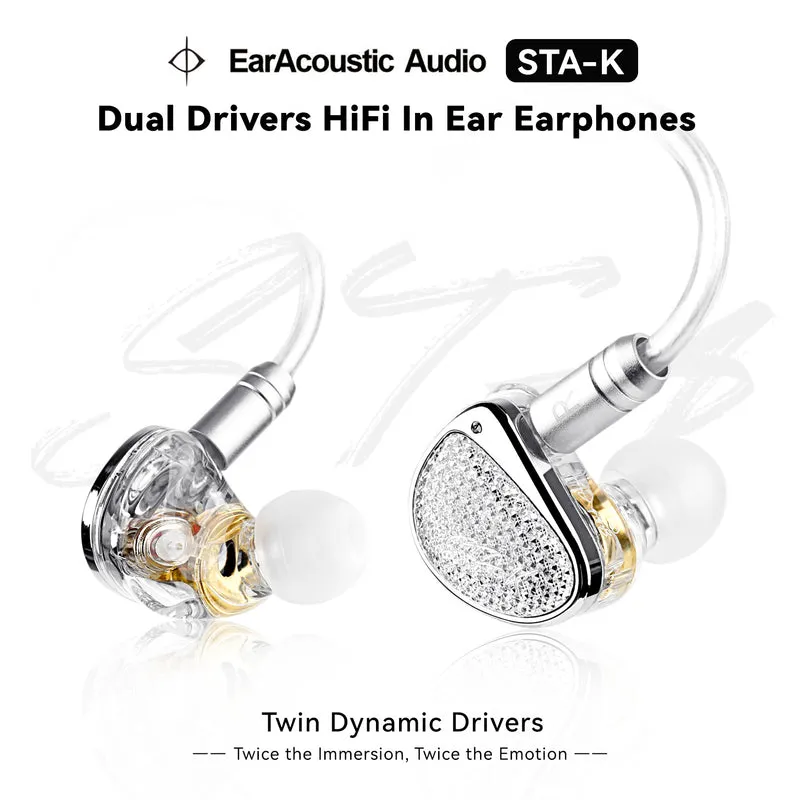 【EarAcoustic Audio STA-K】Dual Dynamic Drivers HiFi in Ear Earphones