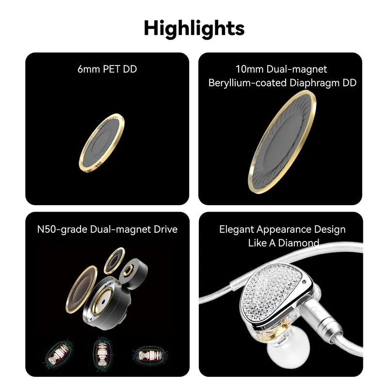 【EarAcoustic Audio STA-K】Dual Dynamic Drivers HiFi in Ear Earphones