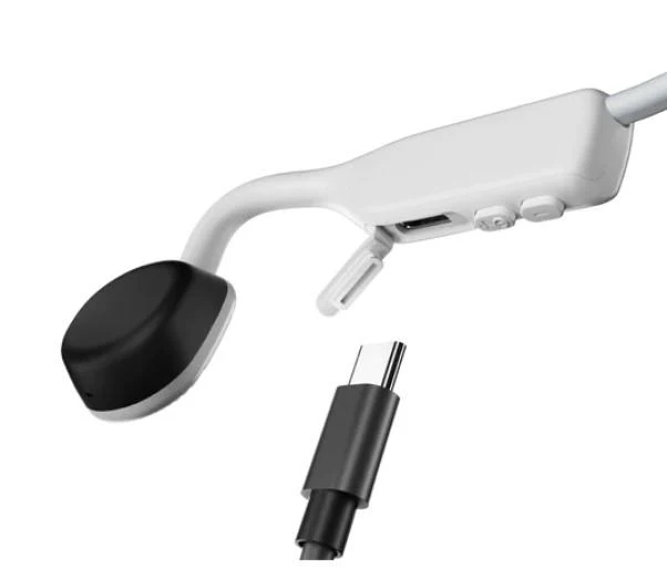 SHOKZ OpenMove | Casque à écouteurs ouverts à conduction osseuse - Bluetooth - 6 heures d'autonomie - Blanc alpin