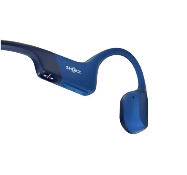 SHOKZ OpenRun | Casque ouvert à conduction osseuse - Sport - Bluetooth - 8 heures d'autonomie - Bleu