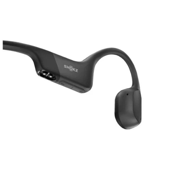 SHOKZ OpenRun | Casque d'écoute à écouteurs ouverts à conduction osseuse - Sport - Bluetooth - 8 heures d'autonomie - Noir