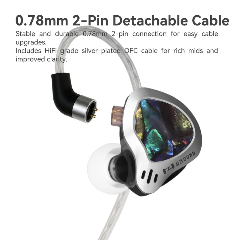 【HZSOUND GINKGO】Dual-Driver HiFi Earphones, PVD-coated Composite Diaphragm Piezoelectric Ceramic Driver