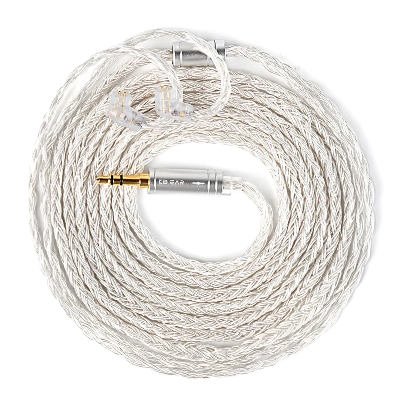 【KBEAR ST24 Plus JunTian】 5N OCC Silver-Plated HiFi Earphone Upgraded Cable Earbuds Cables, 2M Long Cable