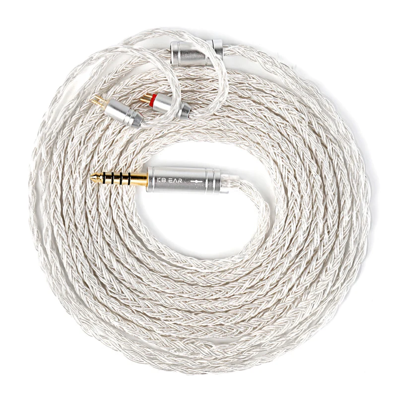 【KBEAR ST24 Plus JunTian】 5N OCC Silver-Plated HiFi Earphone Upgraded Cable Earbuds Cables, 2M Long Cable