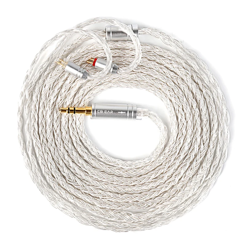 【KBEAR ST24 Plus JunTian】 5N OCC Silver-Plated HiFi Earphone Upgraded Cable Earbuds Cables, 2M Long Cable