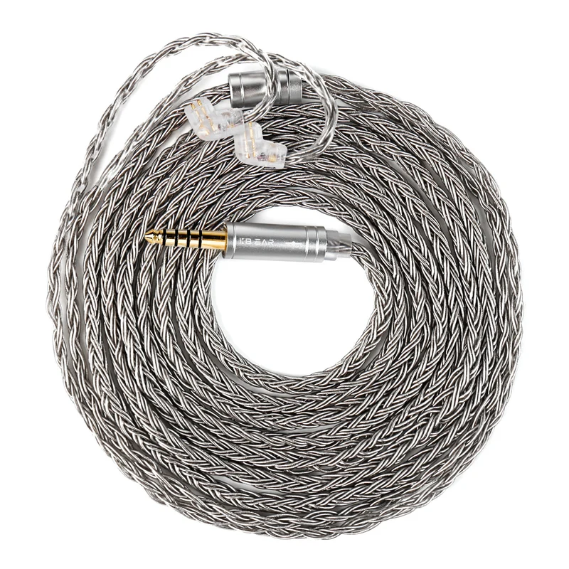 【KBEAR ST24 Plus JunTian】 5N OCC Silver-Plated HiFi Earphone Upgraded Cable Earbuds Cables, 2M Long Cable