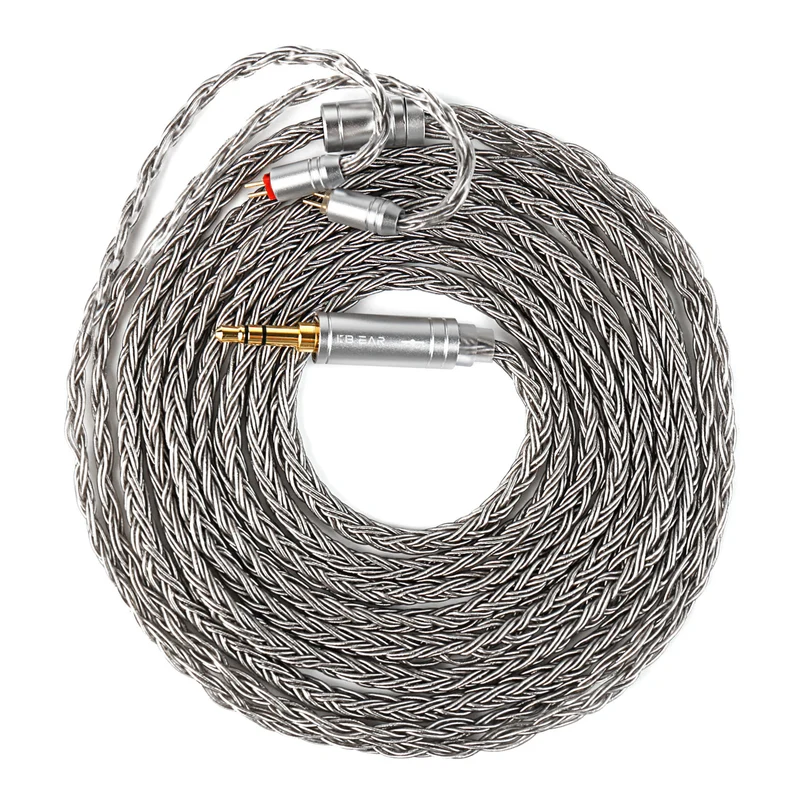 【KBEAR ST24 Plus JunTian】 5N OCC Silver-Plated HiFi Earphone Upgraded Cable Earbuds Cables, 2M Long Cable