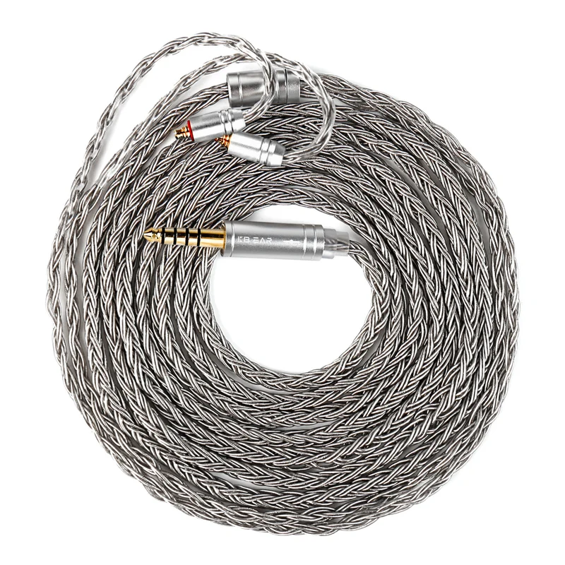 【KBEAR ST24 Plus JunTian】 5N OCC Silver-Plated HiFi Earphone Upgraded Cable Earbuds Cables, 2M Long Cable