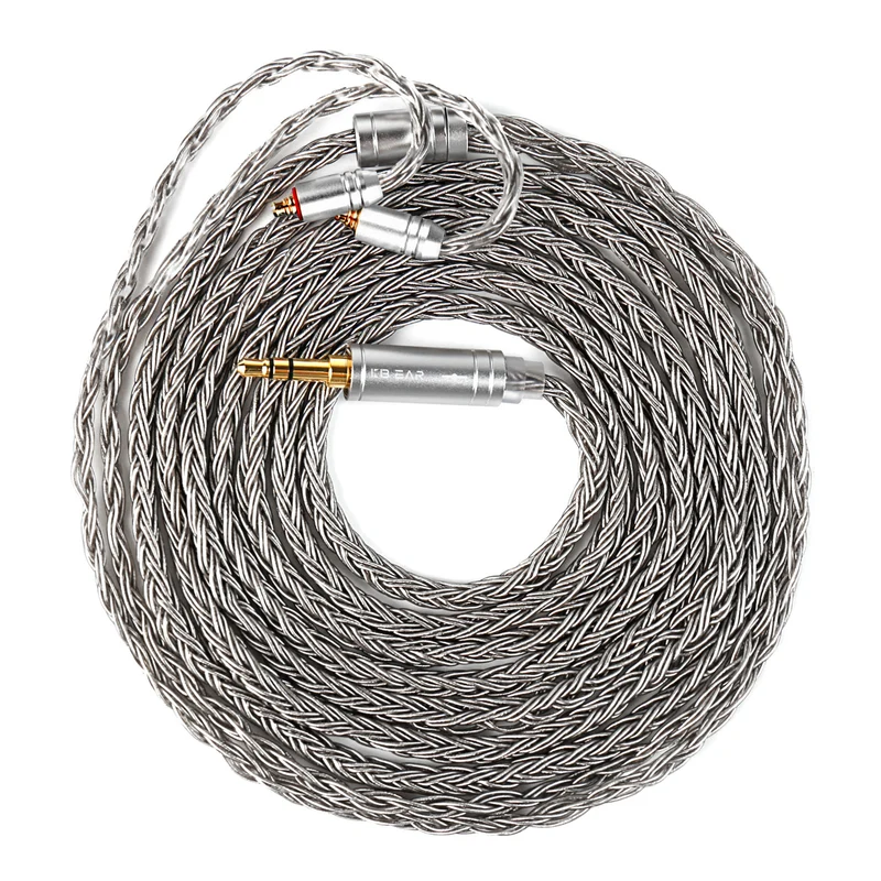 【KBEAR ST24 Plus JunTian】 5N OCC Silver-Plated HiFi Earphone Upgraded Cable Earbuds Cables, 2M Long Cable