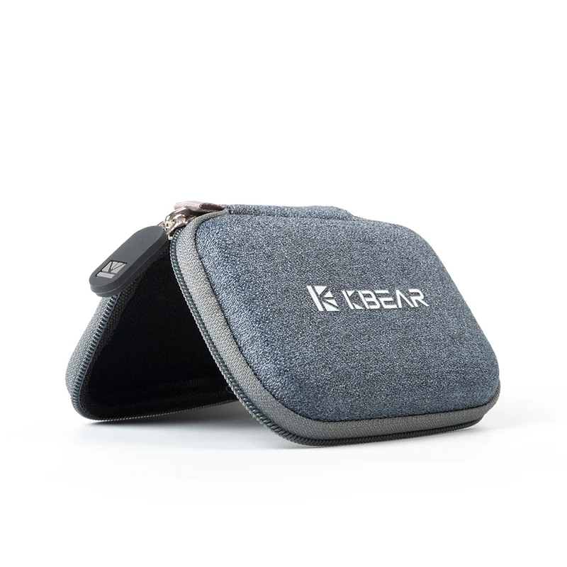 【KBEAR Earphone Case Gunny Bag】 Fabric Material, Internal Mesh Pocket, Rope Loop, Zipper Design, Anti-Squeeze
