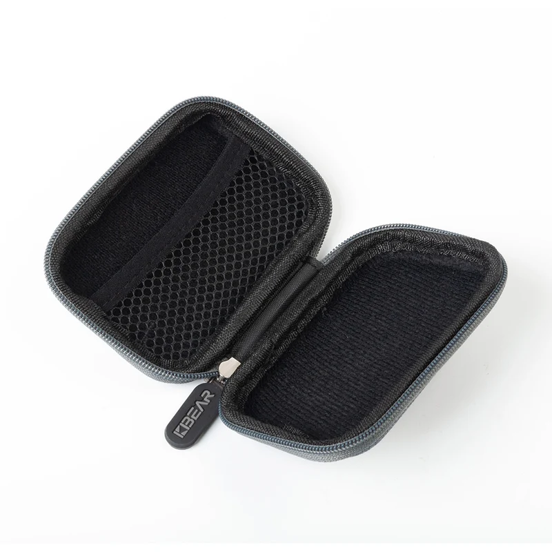 【KBEAR Earphone Case Gunny Bag】 Fabric Material, Internal Mesh Pocket, Rope Loop, Zipper Design, Anti-Squeeze