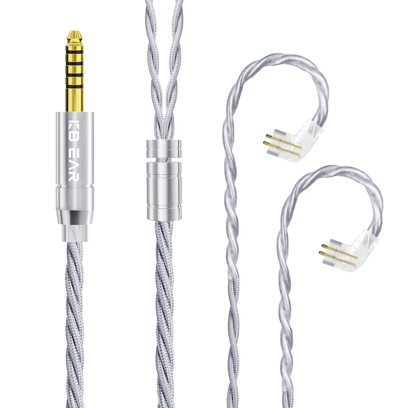 【KBEAR ST20——Clearance】 Upgraded Cable Silver-Plated OCC Mixed Alloy Cable Shielded by OFC, 1.2m Long