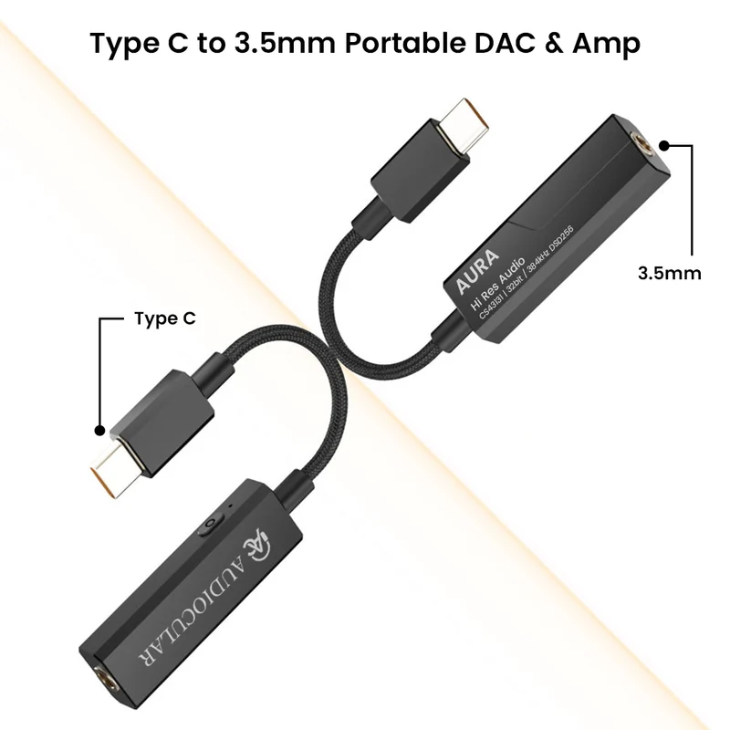 AUDIOCULAR AURA Hi-Res Portable DAC Dongle CS43131 + SGM8262 Amp