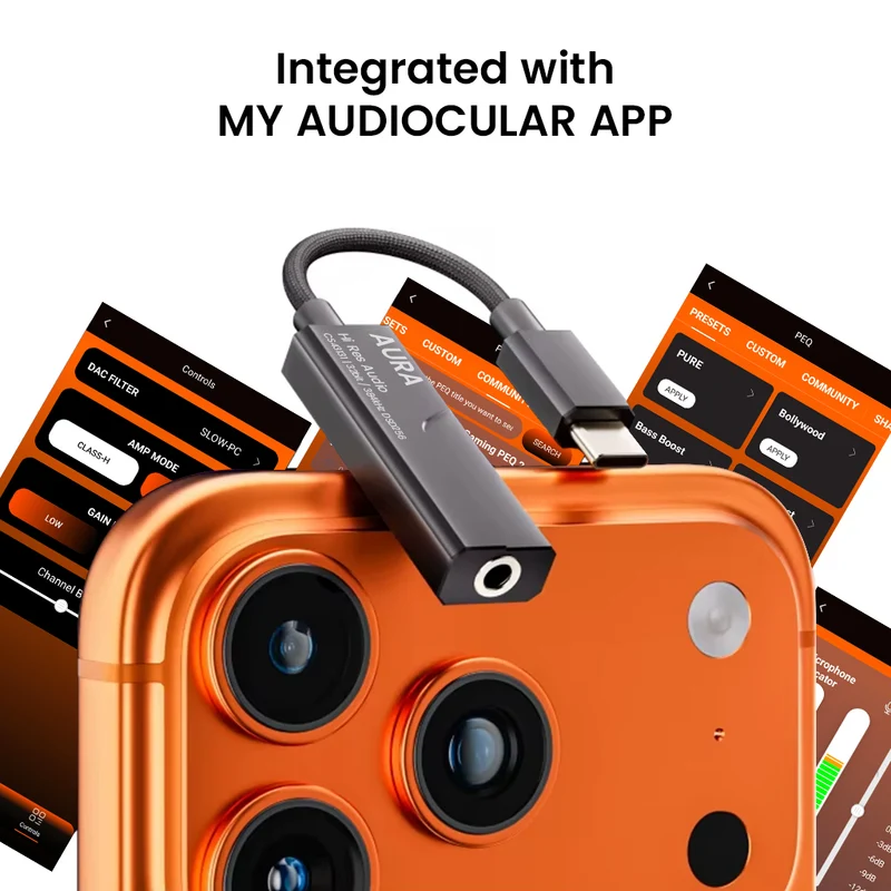 AUDIOCULAR AURA Hi-Res Portable DAC Dongle CS43131 + SGM8262 Amp
