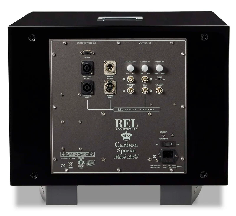 REL Carbon Special Black Label | Caisson de basses 900 Watts, HP de graves de 12''