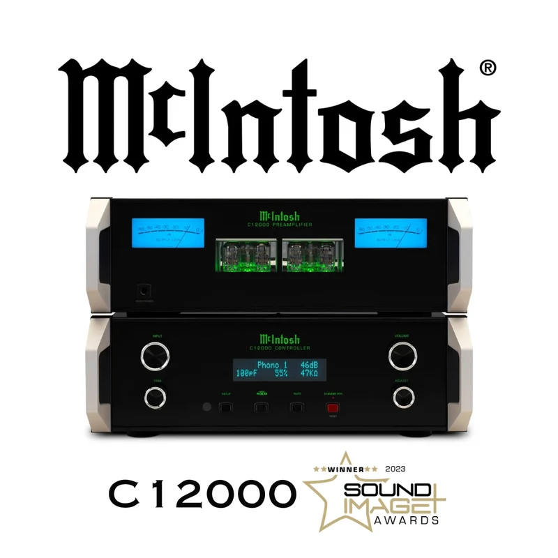McIntosh C12000 - Préamplificateur stéréo section audio/contrôle séparées, 2 entrées phonos
