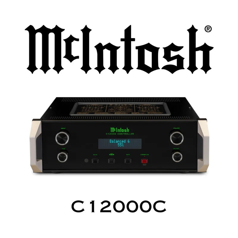 McIntosh C12000 - Préamplificateur stéréo section audio/contrôle séparées, 2 entrées phonos