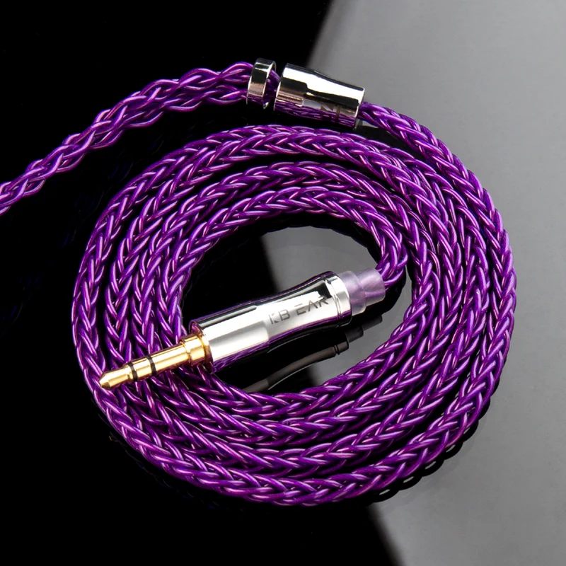 【KBEAR Enma——Clearance】 OFC Upgraded Cable 8-core Litz structure Purple 1.2m Long