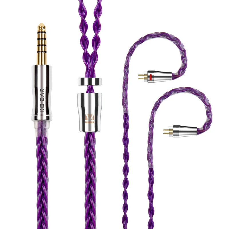 【KBEAR Enma——Clearance】 OFC Upgraded Cable 8-core Litz structure Purple 1.2m Long