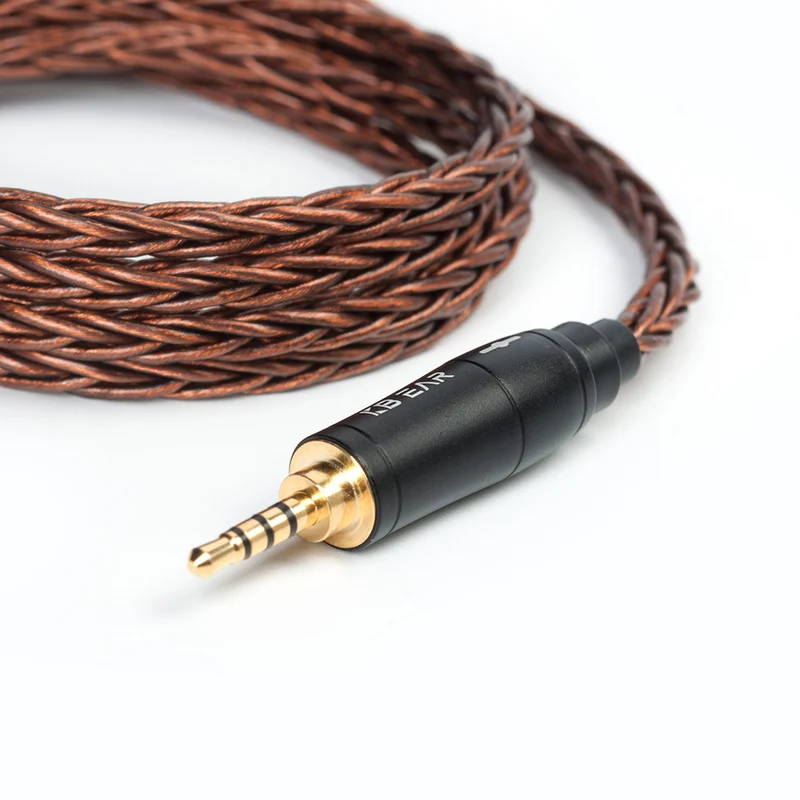 【KBEAR 4891——Clearance】8-Strand OFC 5N Upgraded Cables for HIFI IEM Earphones Brown, 1.2m Long
