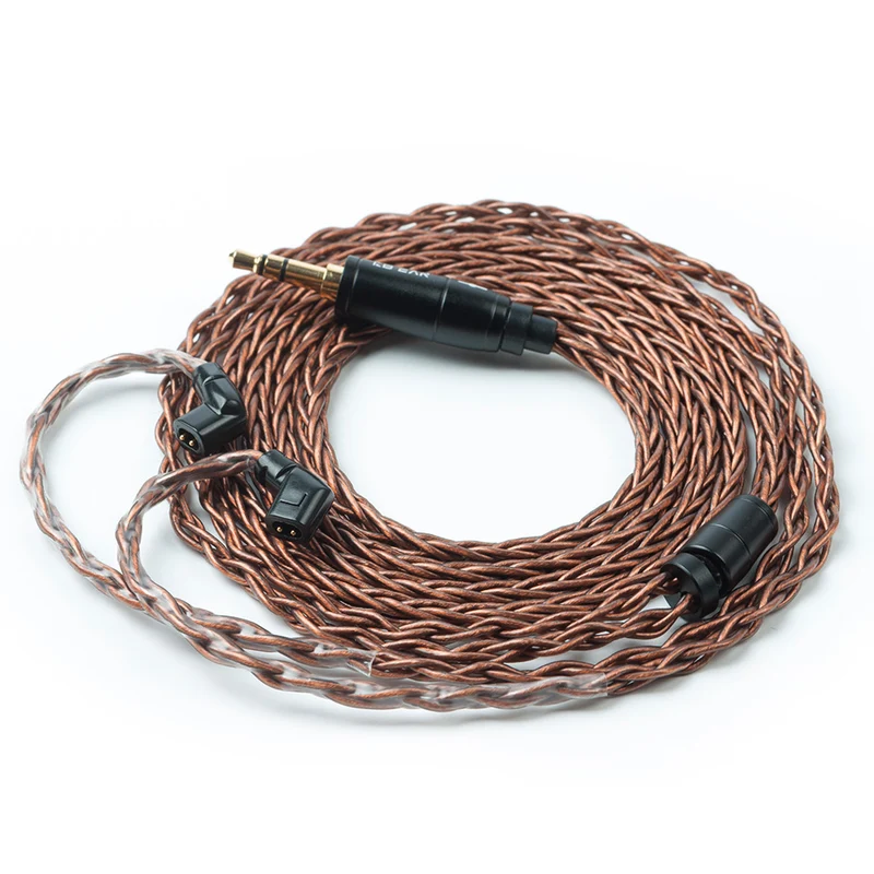 【KBEAR 4891——Clearance】8-Strand OFC 5N Upgraded Cables for HIFI IEM Earphones Brown, 1.2m Long