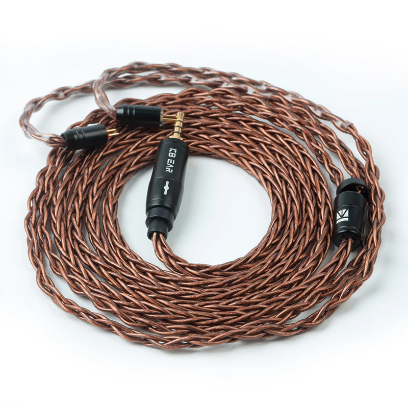 【KBEAR 4891——Clearance】8-Strand OFC 5N Upgraded Cables for HIFI IEM Earphones Brown, 1.2m Long