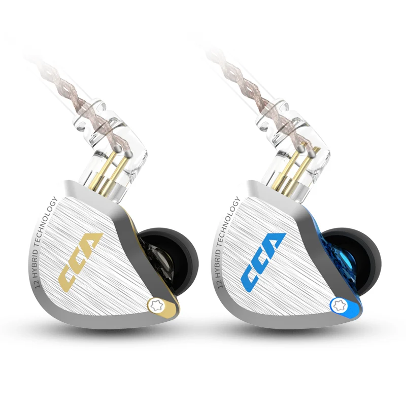 【CCA C12】5BA 1DD Hybrid HiFi IEM in Ear Monitor Headphones Noise Isolating Stereo Wired Earbuds