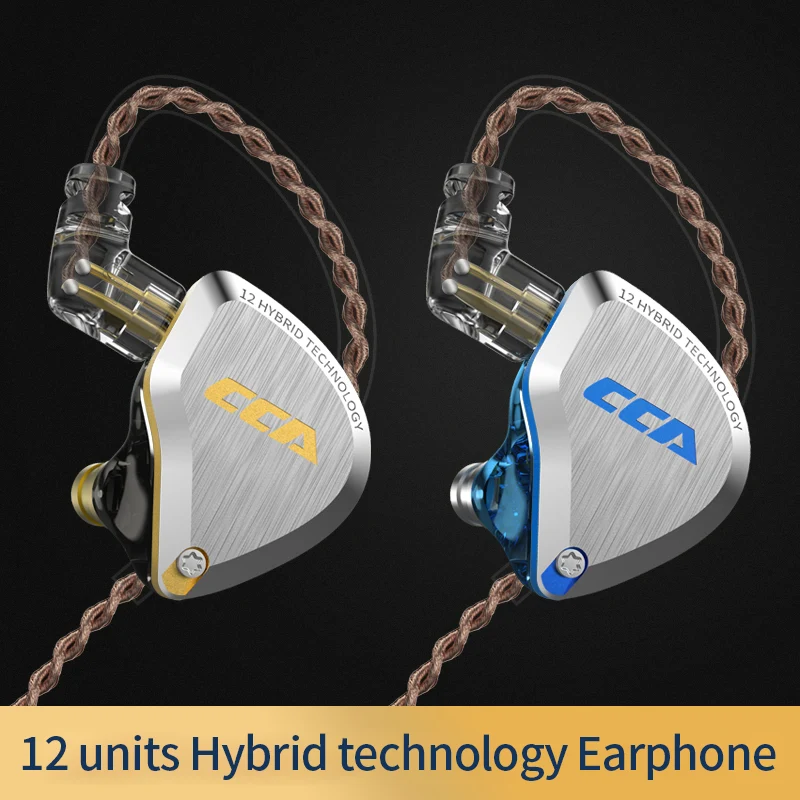 【CCA C12】5BA 1DD Hybrid HiFi IEM in Ear Monitor Headphones Noise Isolating Stereo Wired Earbuds