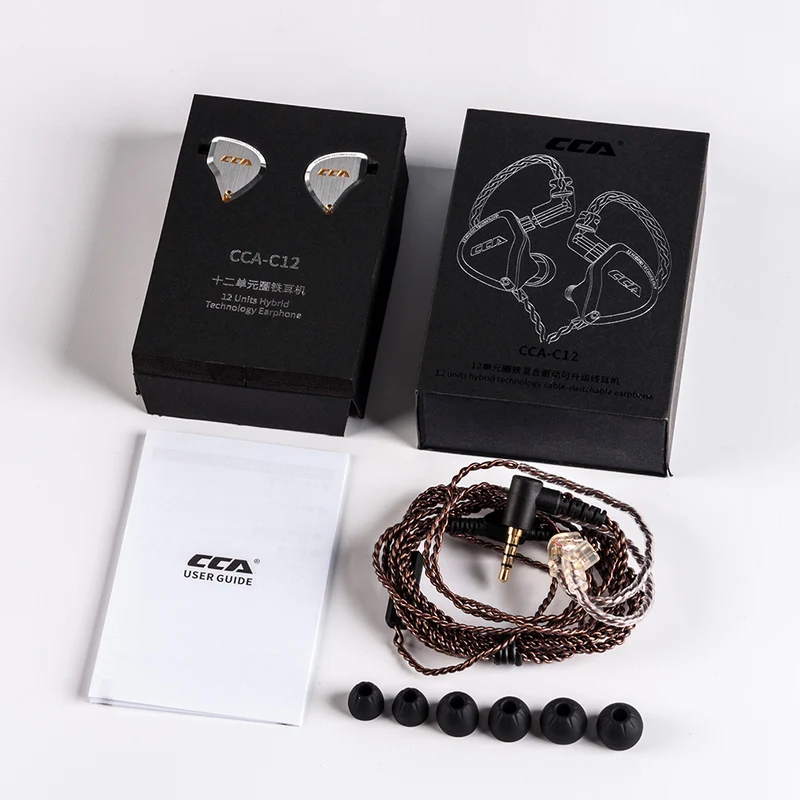 【CCA C12】5BA 1DD Hybrid HiFi IEM in Ear Monitor Headphones Noise Isolating Stereo Wired Earbuds