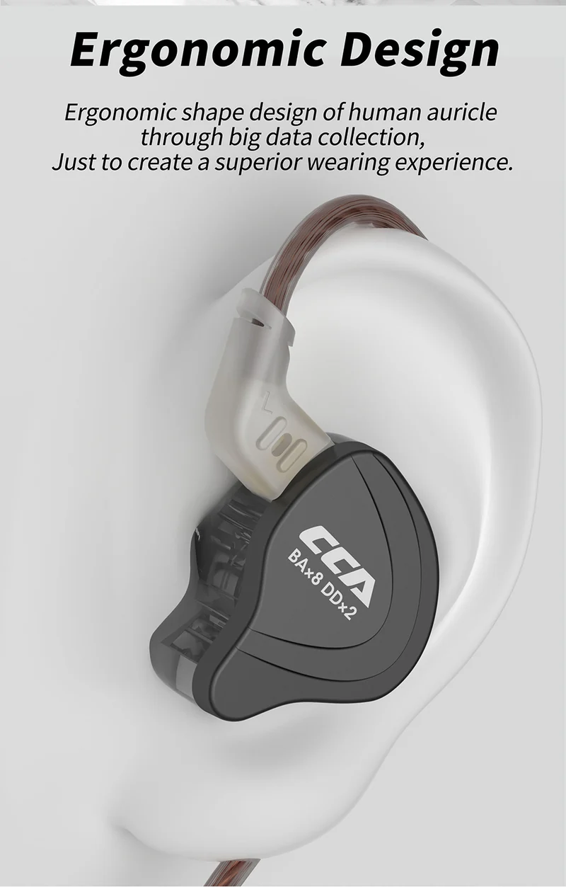 【CCA C10】4BA 1DD 10 Hybrid Drivers in Ear Monitor Headphone HiFi IEM Earphones