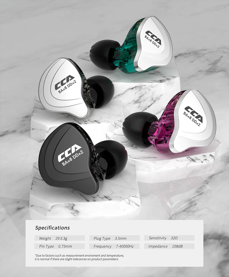 【CCA C10】4BA 1DD 10 Hybrid Drivers in Ear Monitor Headphone HiFi IEM Earphones