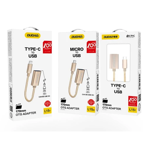 DUDAO ADAPTER OTG CABLE ADAPTER FROM USB 2.0 TO MICRO USB GRAY L15M