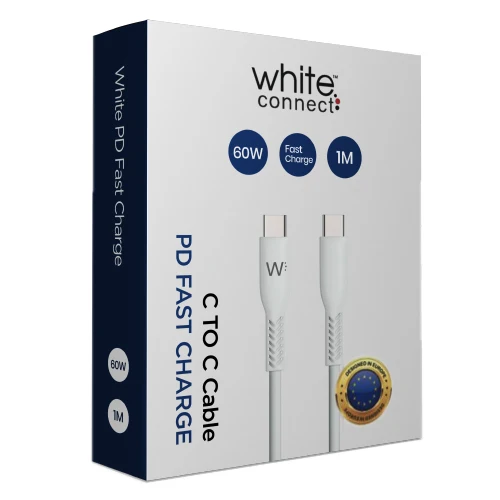 USB TYPE-C TO TYPE-C 3A WHITE CONNECT CABLE