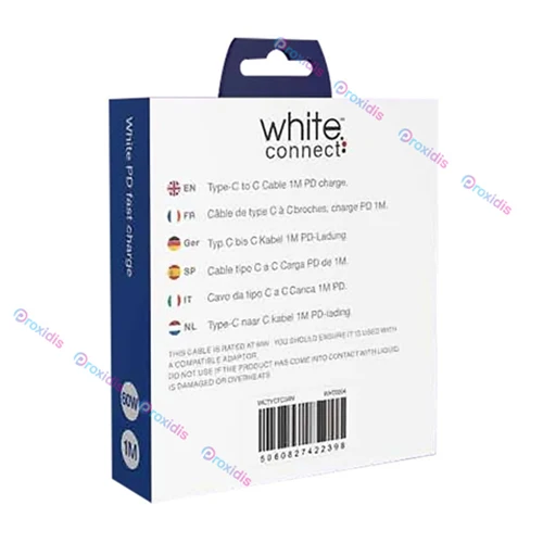 USB TYPE-C TO TYPE-C 3A WHITE CONNECT CABLE