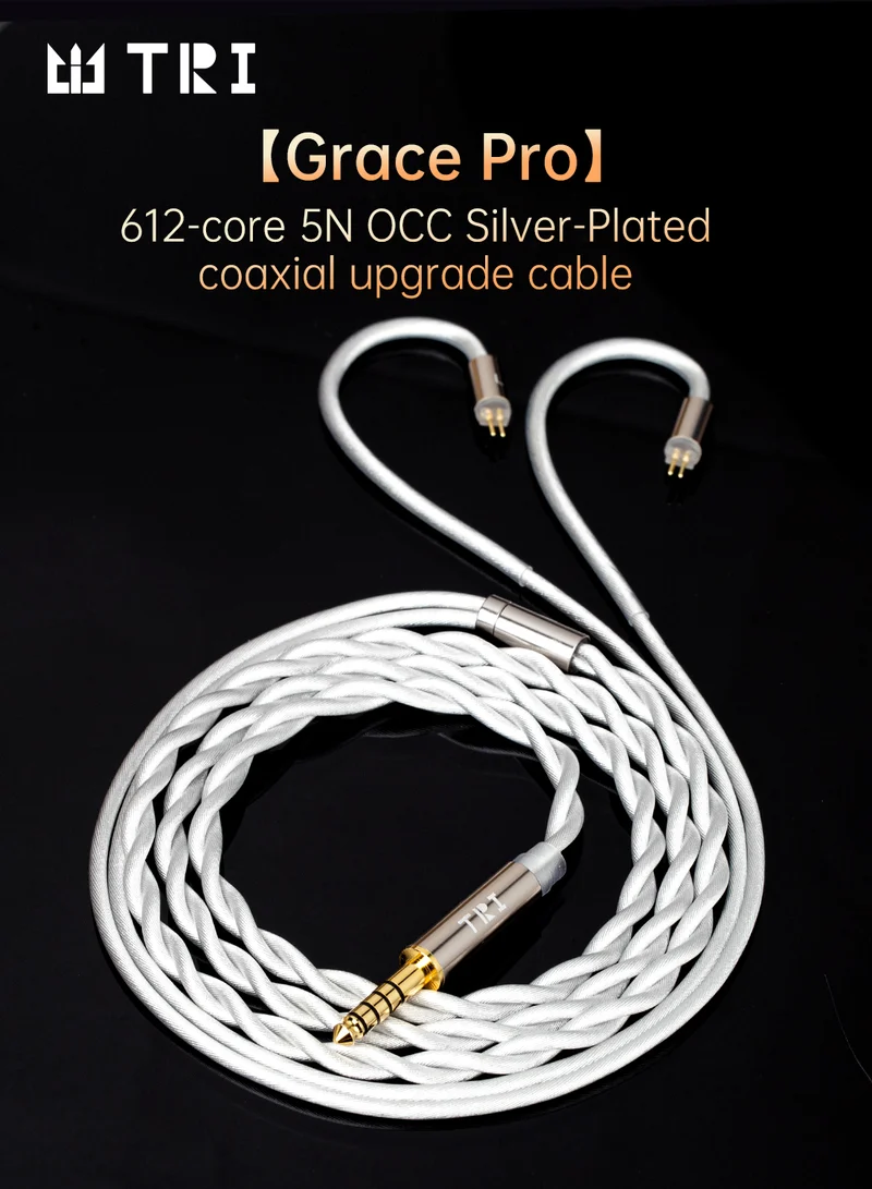【TRI Grace Pro】2 Strands 612-Core 5N OCC Silver-Plated Upgraded Cable for IEM Earphones