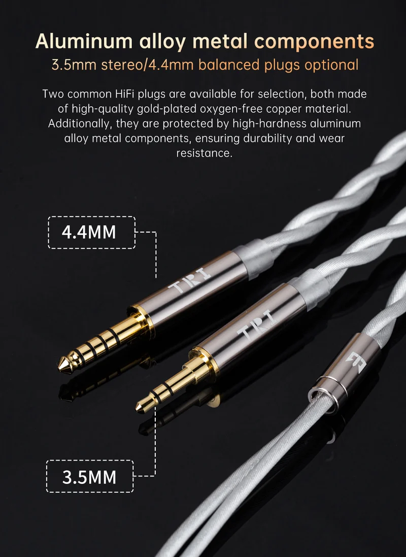 【TRI Grace Pro】2 Strands 612-Core 5N OCC Silver-Plated Upgraded Cable for IEM Earphones