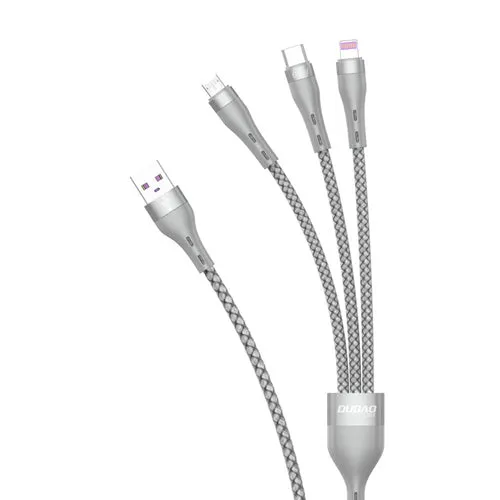 DUDAO 3IN1 USB CABLE - LIGHTNING / MICROUSB / USB TYPE C 65W 1.2M GRAY L20X