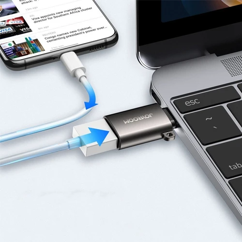 JOYROOM USB 3.2 GEN 1 MALE - USB TYPE C FEMALE ADAPTER BLACK S-H151 BLACK