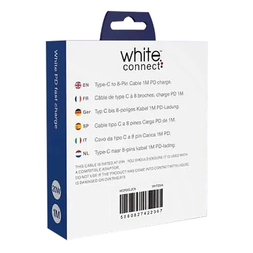 USB PD WHITE CONNECT LIGHTNING TO TYPE-C CABLE
