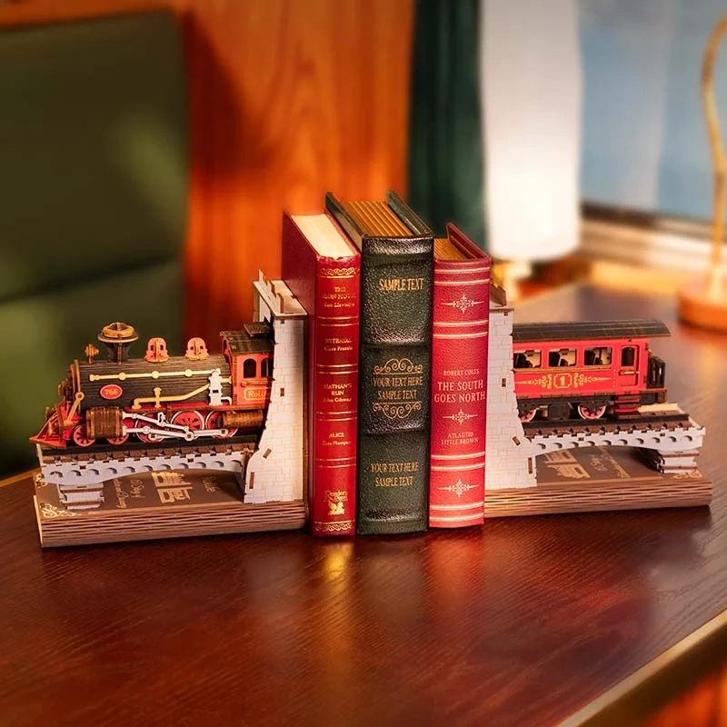 Kit de construction en bois pour serre-livres – Train du siècle