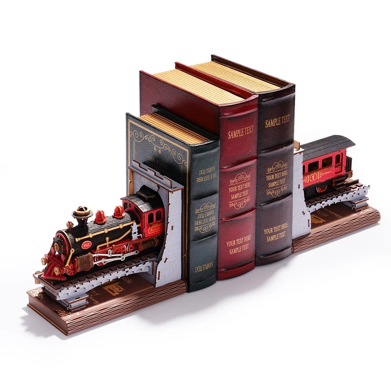 Kit de construction en bois pour serre-livres – Train du siècle