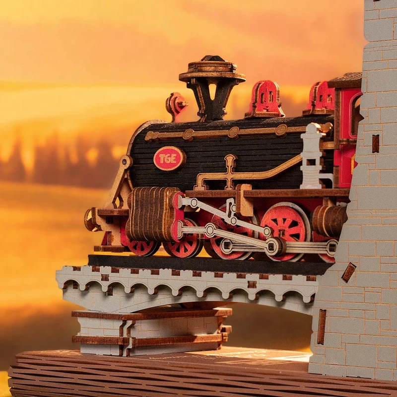 Kit de construction en bois pour serre-livres – Train du siècle